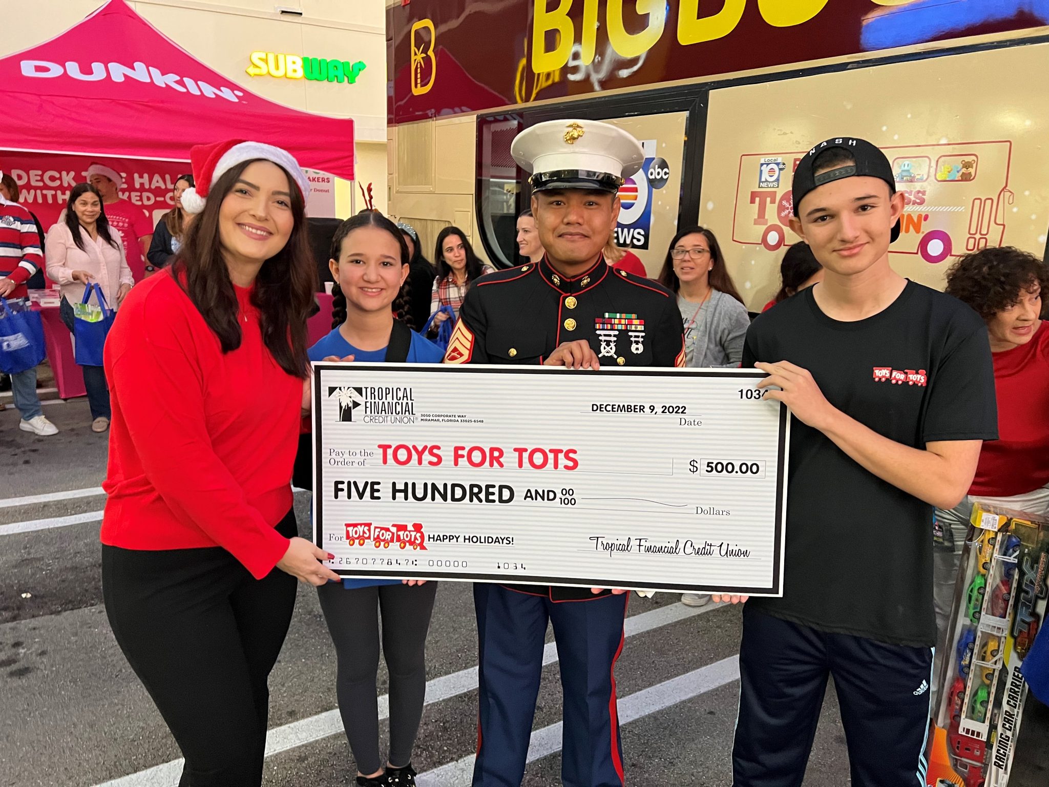 Tropical Financial Donates $1,000 To Toys For Tots - CUInsight